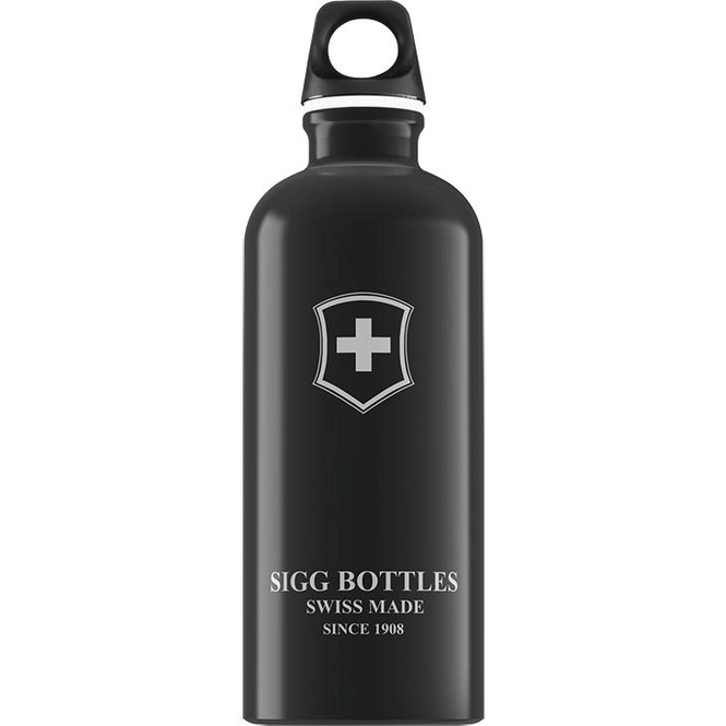 Water Bottle Sigg Swiss Emblem Black 0,6L
