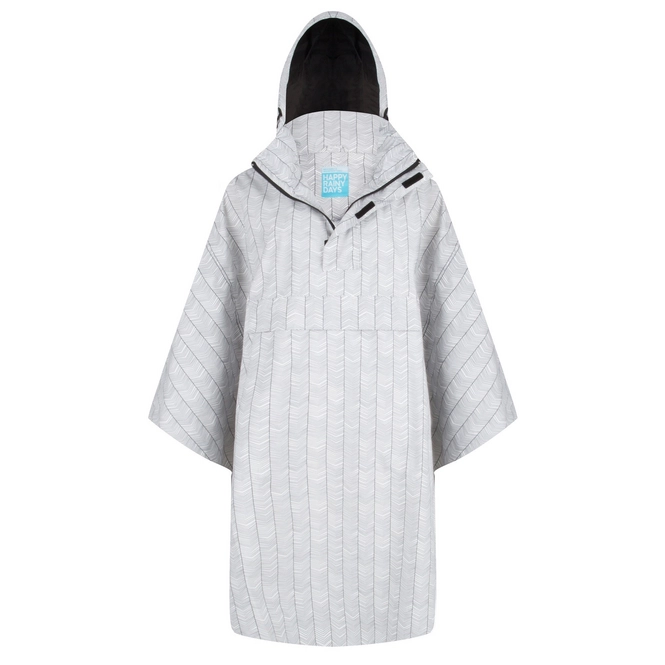 Poncho Happy Rainy Days Bike Cape Bodille Stripes Off White Black