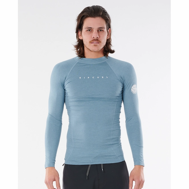 Swim Shirt Rip Curl Men Dawn Patrol Perf L/Sl UV Mid Blue Marle