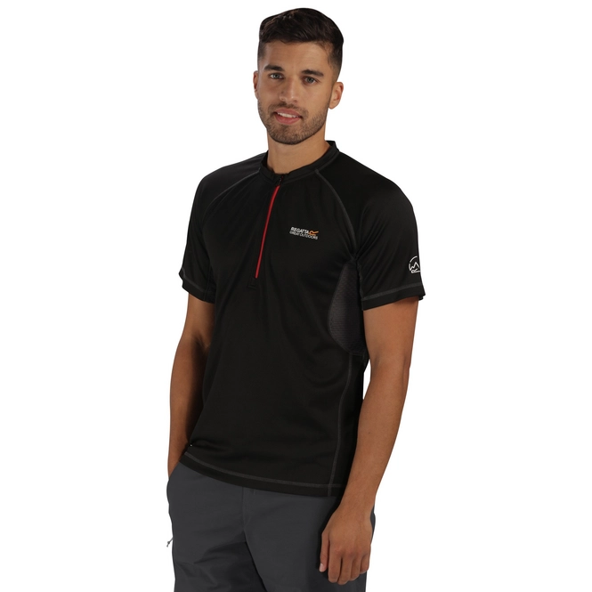 T-Shirt Regatta Mens Breakbar III Black/Seal Grey