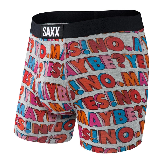 Boxers Saxx Men Vibe Brief Grey Yes No Maybe