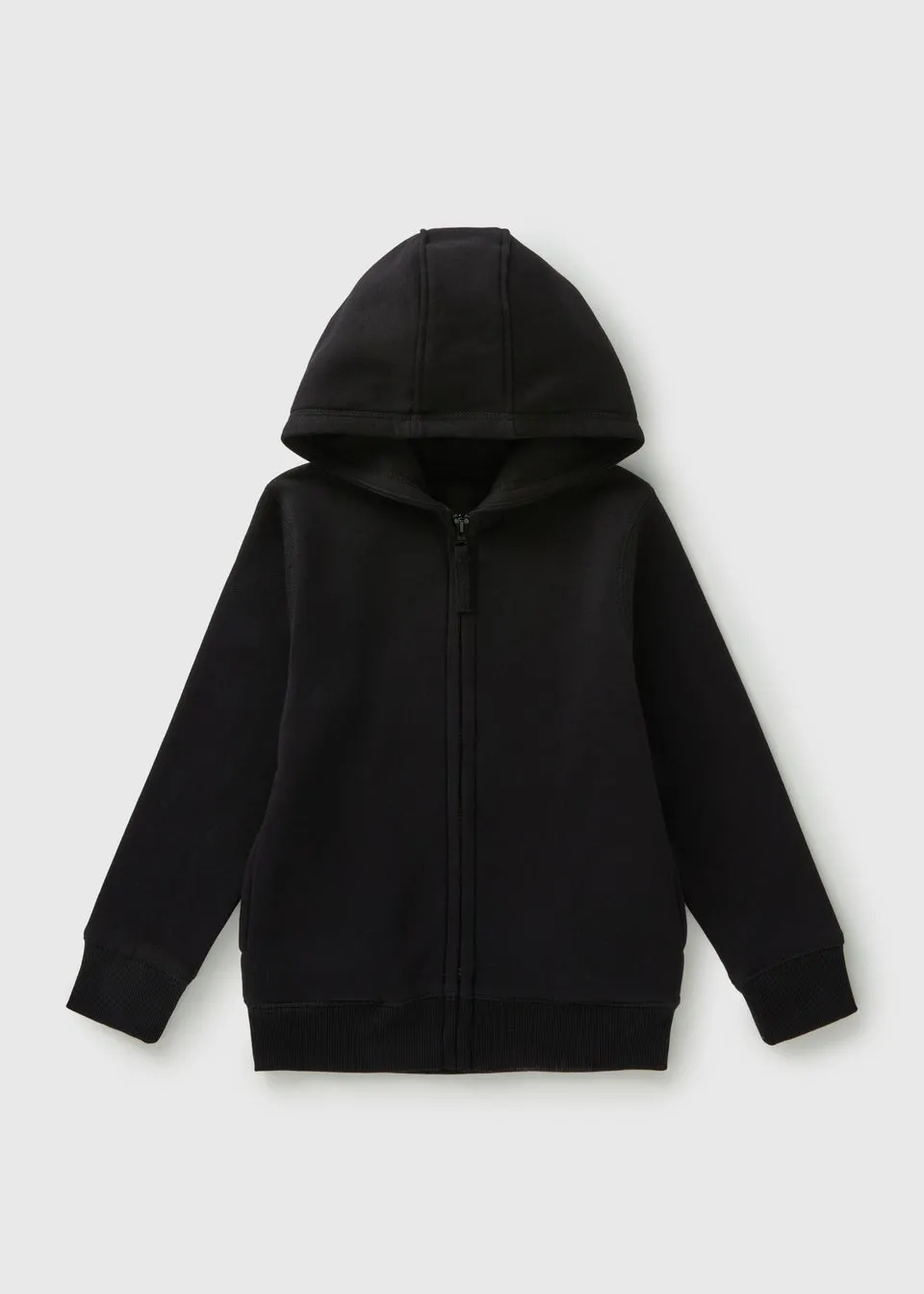 Kids Black Zip Up School Hoodie (3-13yrs)