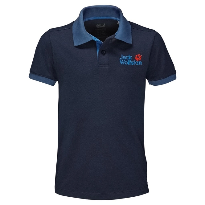 Polo Shirt Jack Wolfskin Pique Boys Night Blue