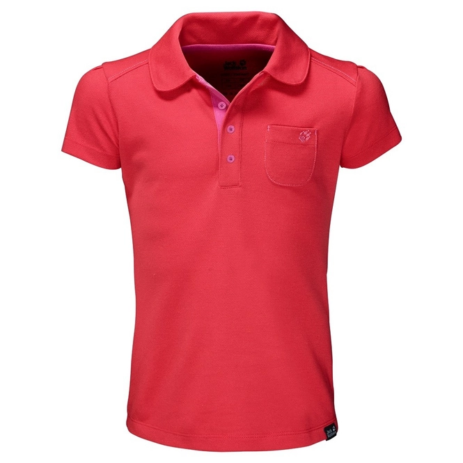 Polo Shirt Jack Wolfskin Pique Girls Hibiscus Red