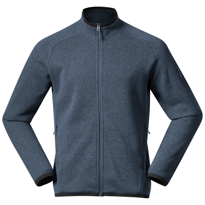 Zip Sweatshirt Bergans Men's Kamphaug Knitted Jacket Orion Blue