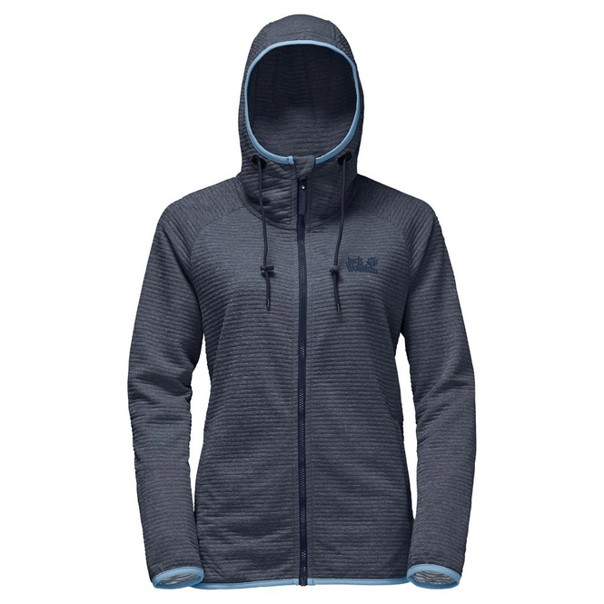 Fleece Jacket Jack Wolfskin Tongari Hooded Jacket Women Midnight Blue