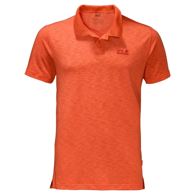 Polo Shirt Jack Wolfskin Travel Polo Men Mango Orange