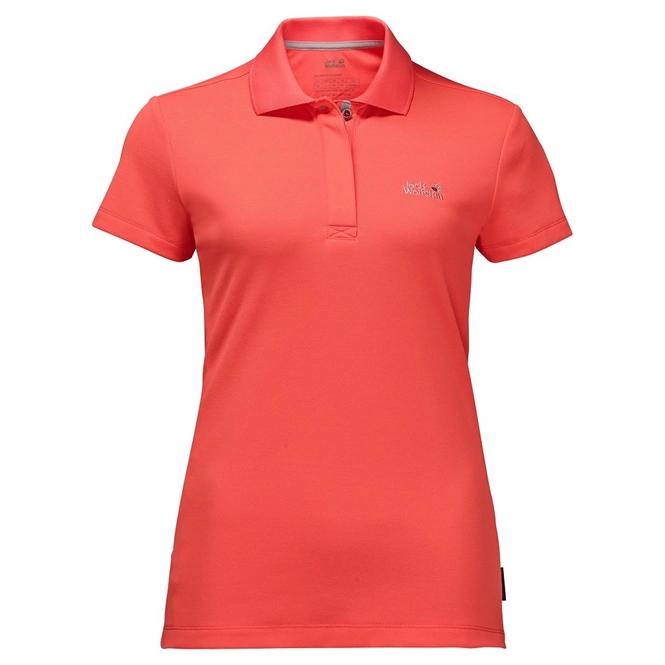 Polo Shirt Jack Wolfskin Three Towers Women Hot Coral