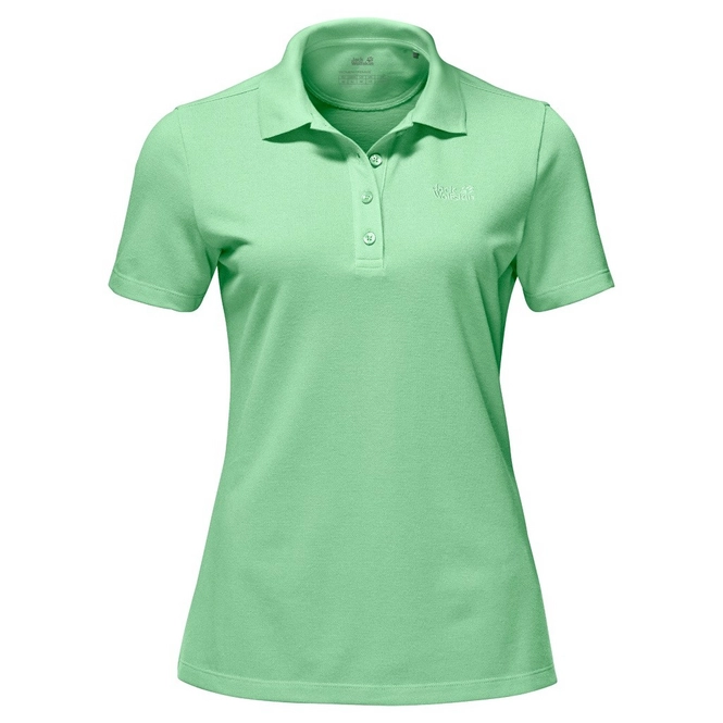 Polo Shirt Jack Wolfskin Pique Women Spring Green