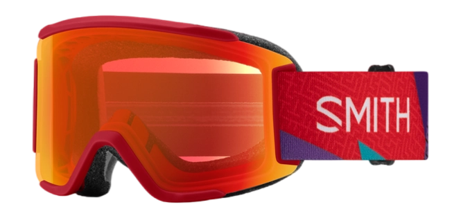 Ski Goggles Smith Unisex Squad S ChromaPop Everyday Red Mirror Crimson A-Maze-Zing