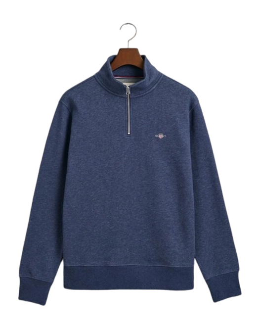 Jumper GANT Men Reg Shield Half Zip Sweat Dark Jeansblue Melange