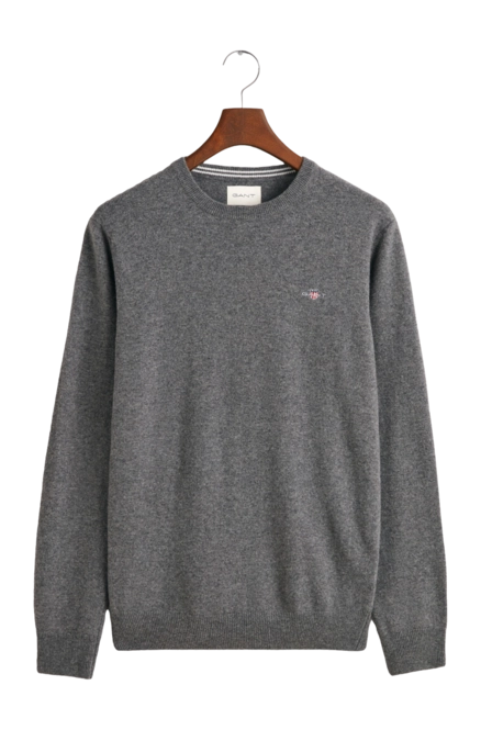 Jumper GANT Men Superfine Lambswool C-Neck Charcoal Melange