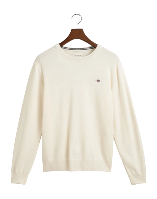 Jumper GANT Men Superfine Lambswool C-Neck Cream
