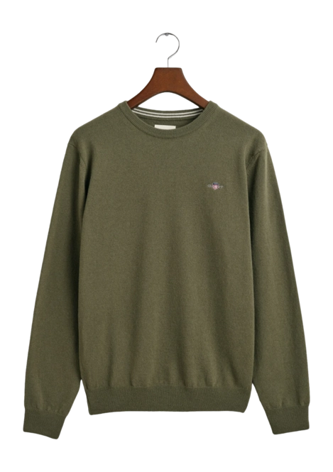 Jumper GANT Men Superfine Lambswool C-Neck Juniper Green