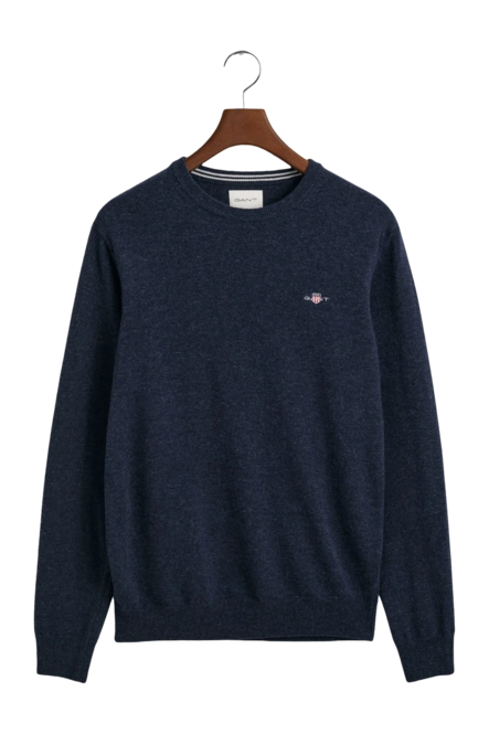 Jumper GANT Men Superfine Lambswool C-Neck Dark Navy Melange