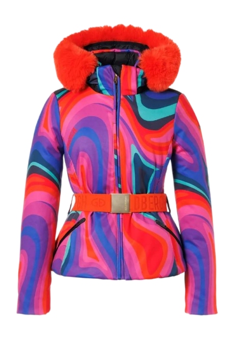 Ski Jacket Goldbergh Women Muse Faux Border Absinthe Rainbow 2024
