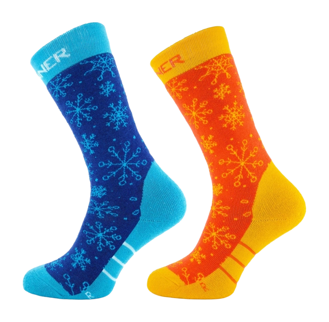 Ski Socks Sinner Kids Snow Double Pack Neon Orange/ Neon Blue