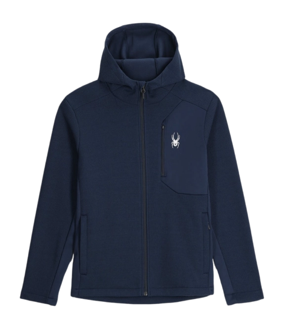 Fleece Jacket Spyder Men Bandit Hooded True Navy
