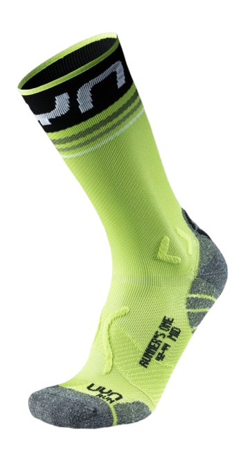 Running sock UYN Men Runner's One Mid Socks Lime/Black