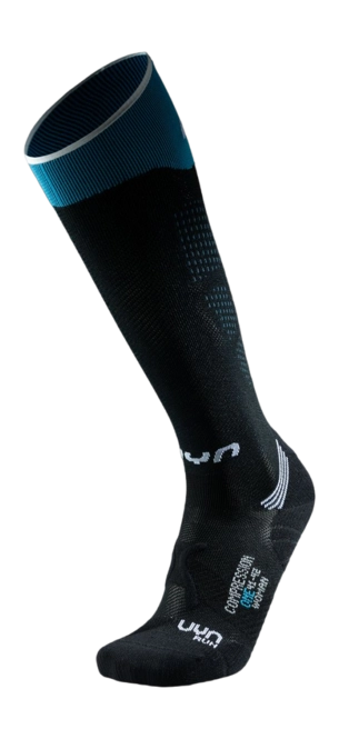 Running socks UYN Women Run Compression One Socks Black / Turquoise