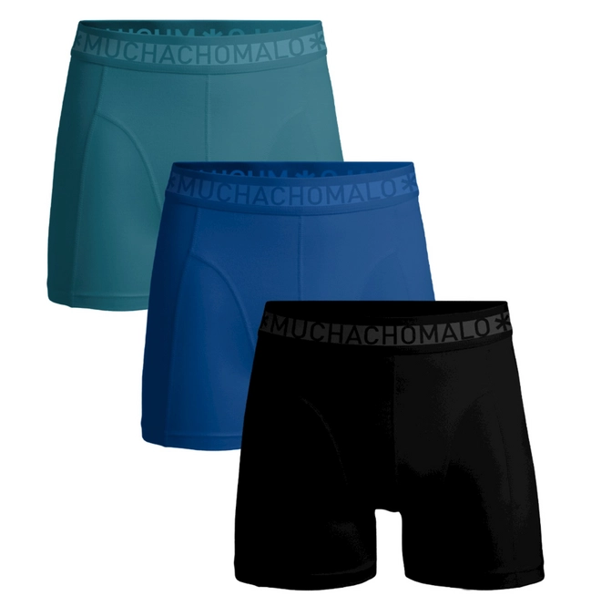 Boxer Shorts Muchachomalo Men Solid Black Blue Green (3-Pack) '24