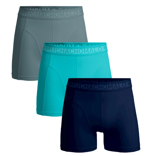 Boxer Shorts Muchachomalo Men Solid Blue Blue Grey ( 3-Pack )