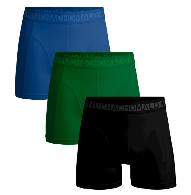 Boxer Shorts Muchachomalo Men Solid Black Green Blue (3-Pack)