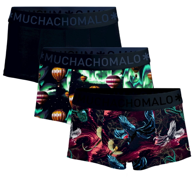 Boxer Shorts Muchachomalo Men Trunk Air Elements Print Print Blue (3-Pack)