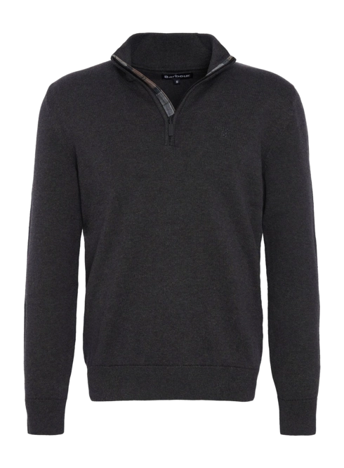 Jumper Barbour Men Avoch Half Zip Sweater Charcoal Marl