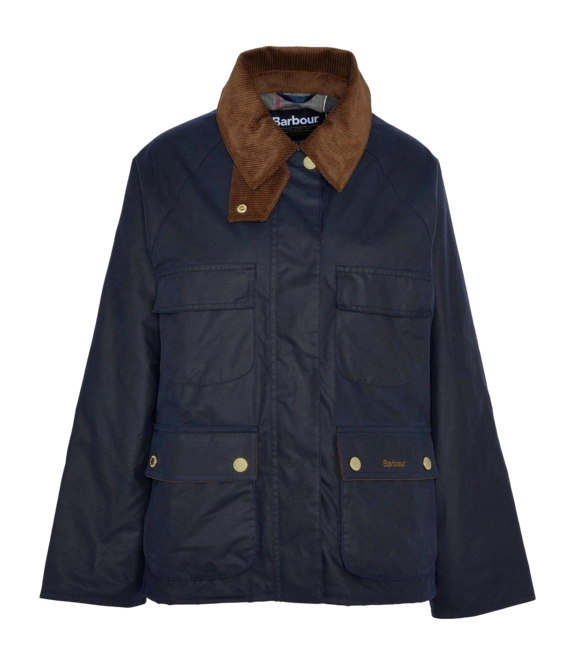 Jacket Barbour Women Ruth Wax Jacket Royal Navy Dress Tartan