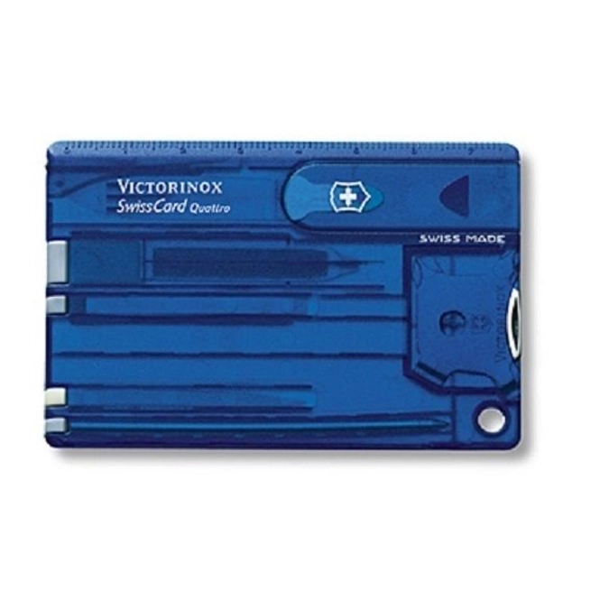 SwissCard Victorinox Quattro 12 Features Transparent Blue