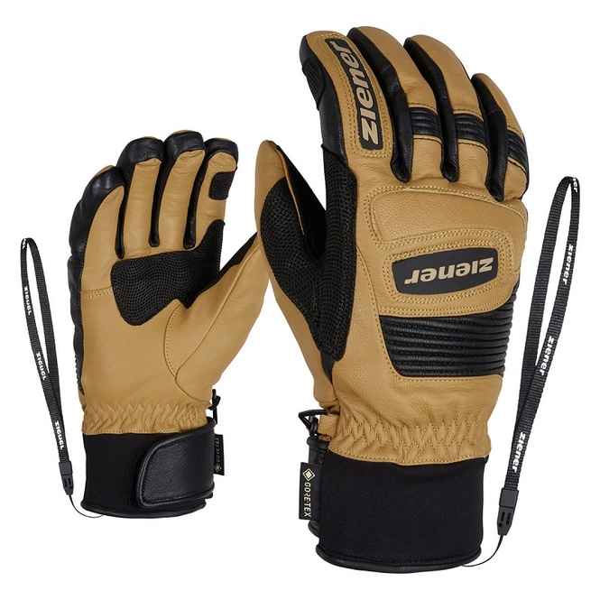 Gloves Leather Ziener Men Guard GTX Gore Grip PR Curry