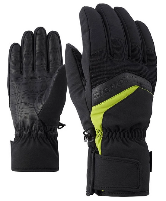 Gloves Ziener Men Gabino Black/ Lime Green