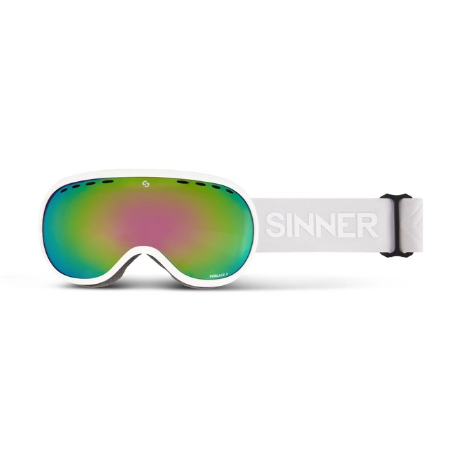 Ski Goggles Sinner Vorlage S Matte White Double Full Pink Mirror Vent