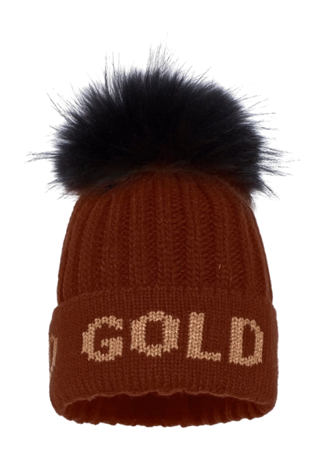 Beanie Hat Goldbergh Women Hodd Faux Pom Mocha
