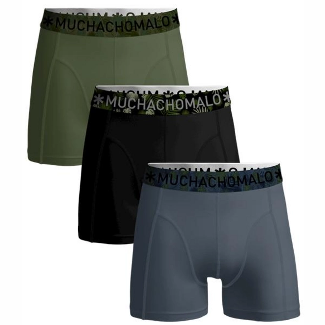 Boxers Muchachomalo Solid Boys Blue Black Army Green 3-Pack