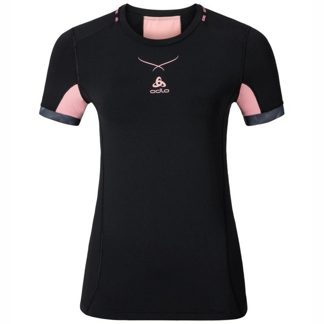 Undershirt Odlo Crew Neck Ceramicool Pro Black Fleur