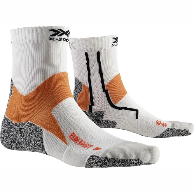 Running Socks X-Socks Run Fast Socks White Orange
