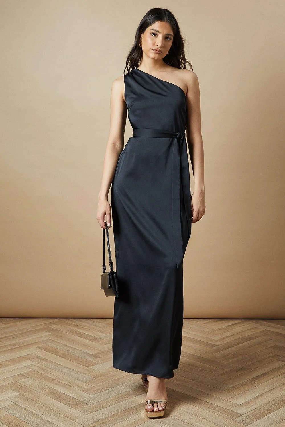 Occasion One Shoulder Belted Maxi Dress
