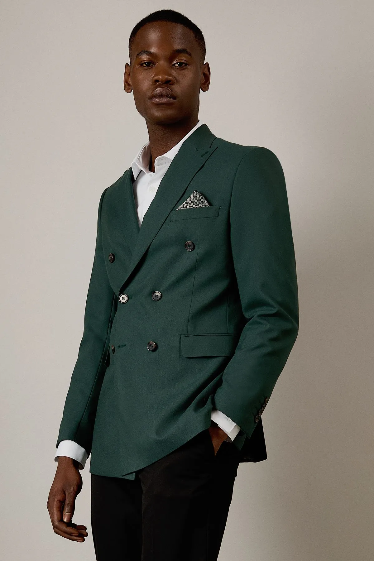 Dark Green Double Breasted Jacket