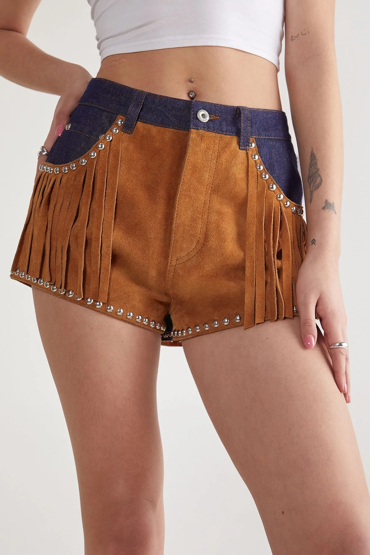 Denim Suede Mix Short