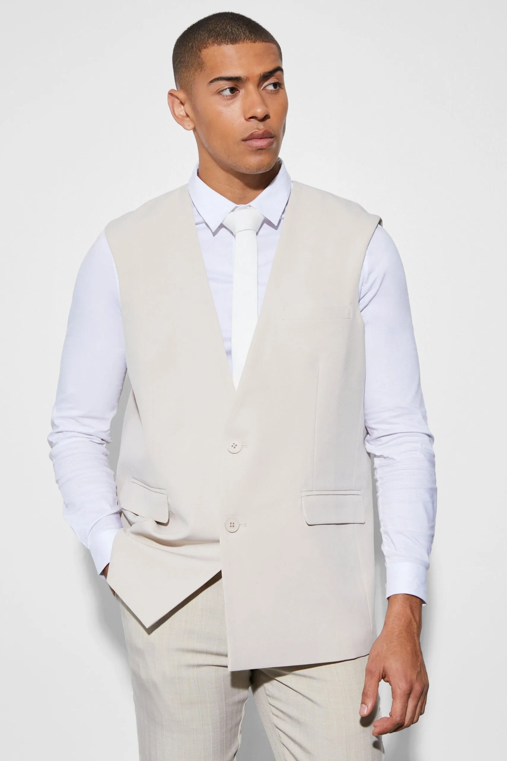 Oversized Single Breasted Blazer Vest