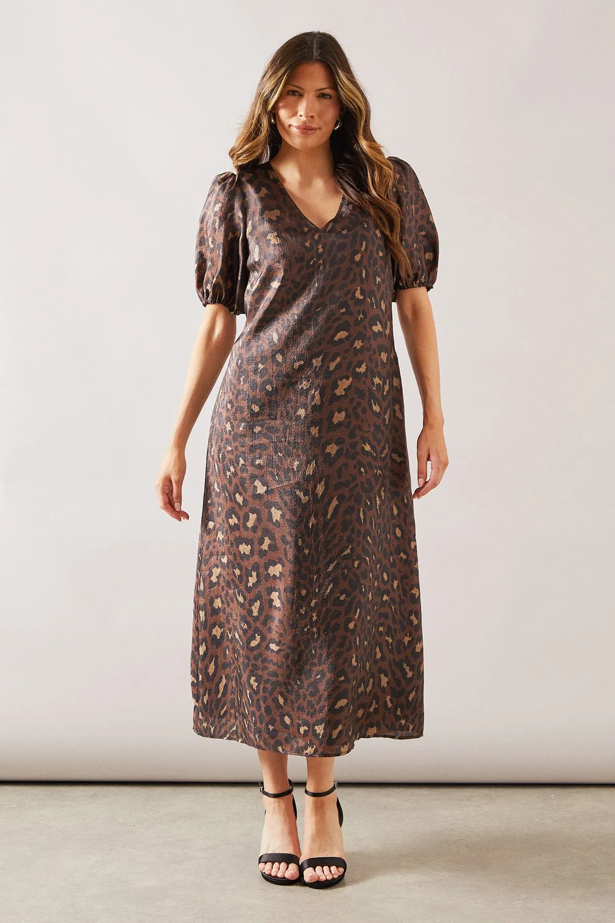 Leopard Organza Pocket Midaxi Dress