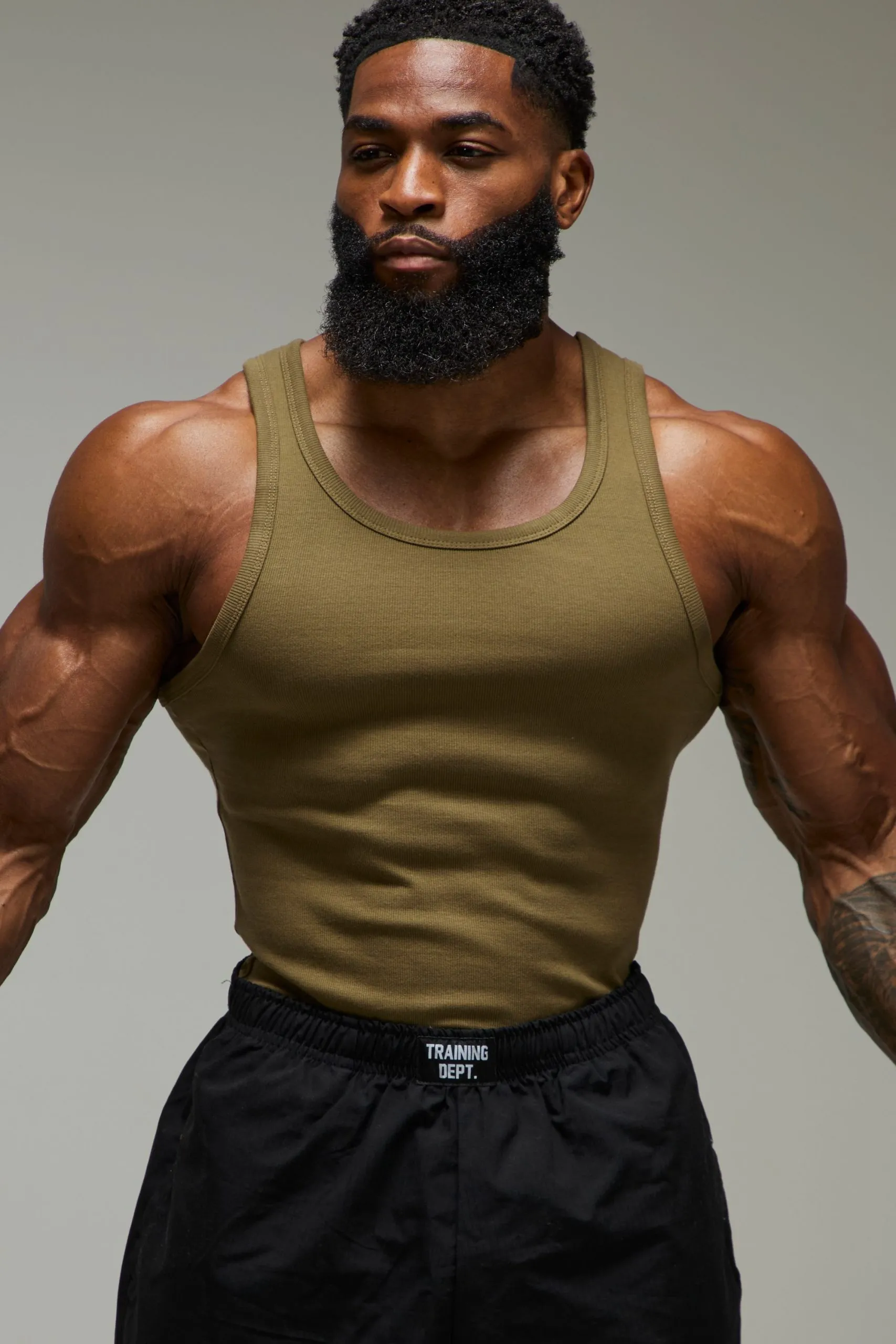 Man Active Gym Muscle Fit Ribbed Vest