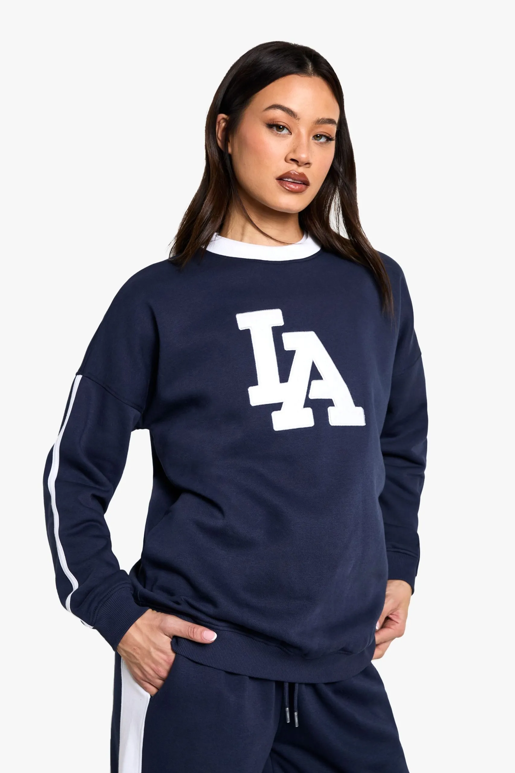 Tall LA Applique Side Stripe Sweatshirt