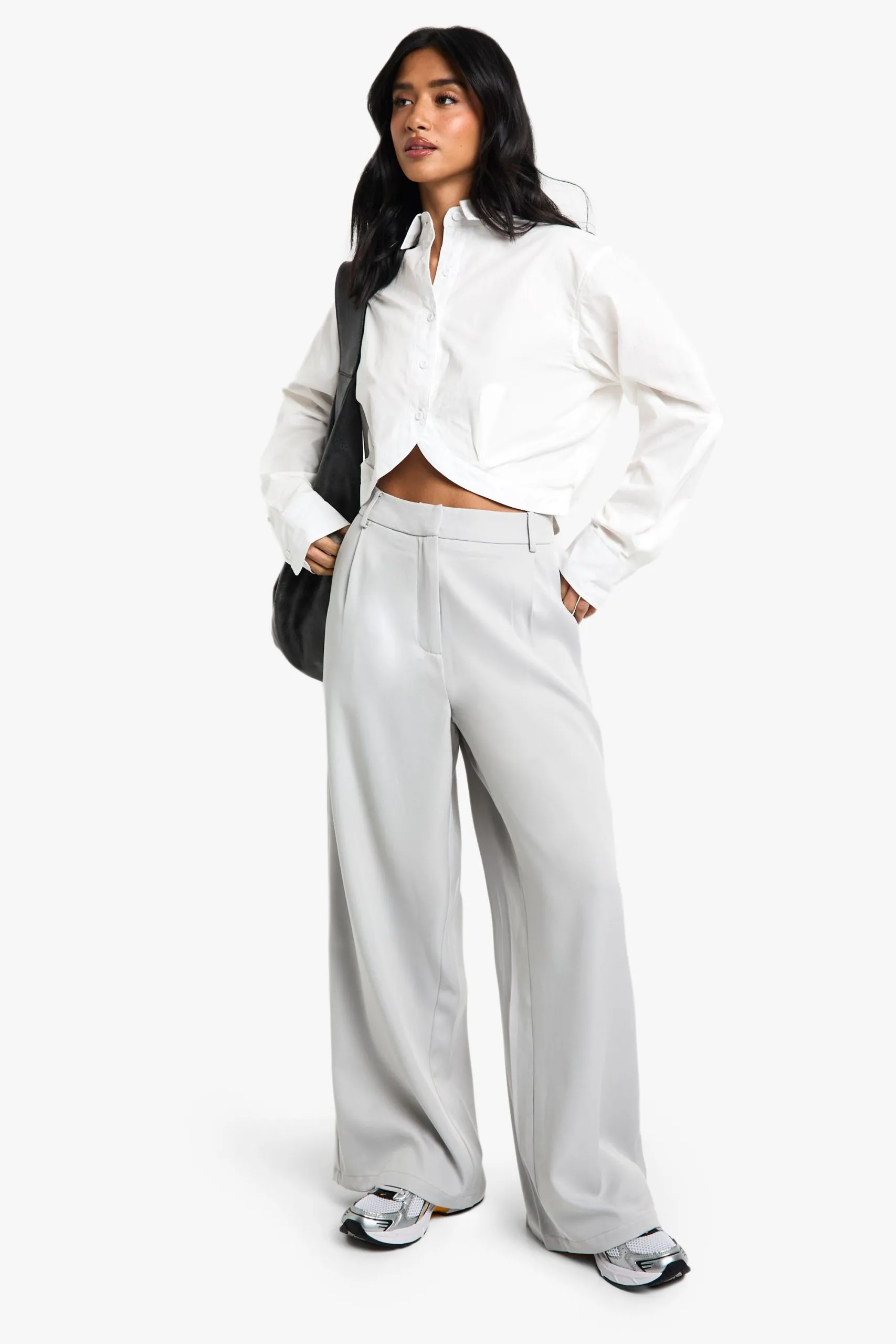 Petite Tailored Wide Leg Trousers