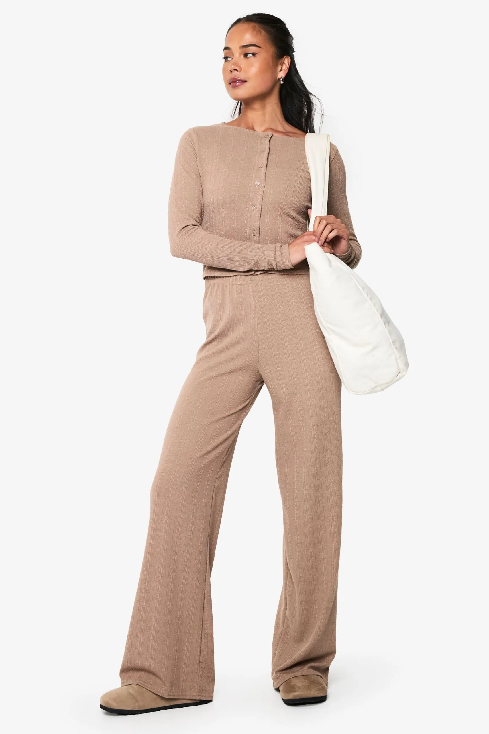 Crinkle Wide Leg Trouser