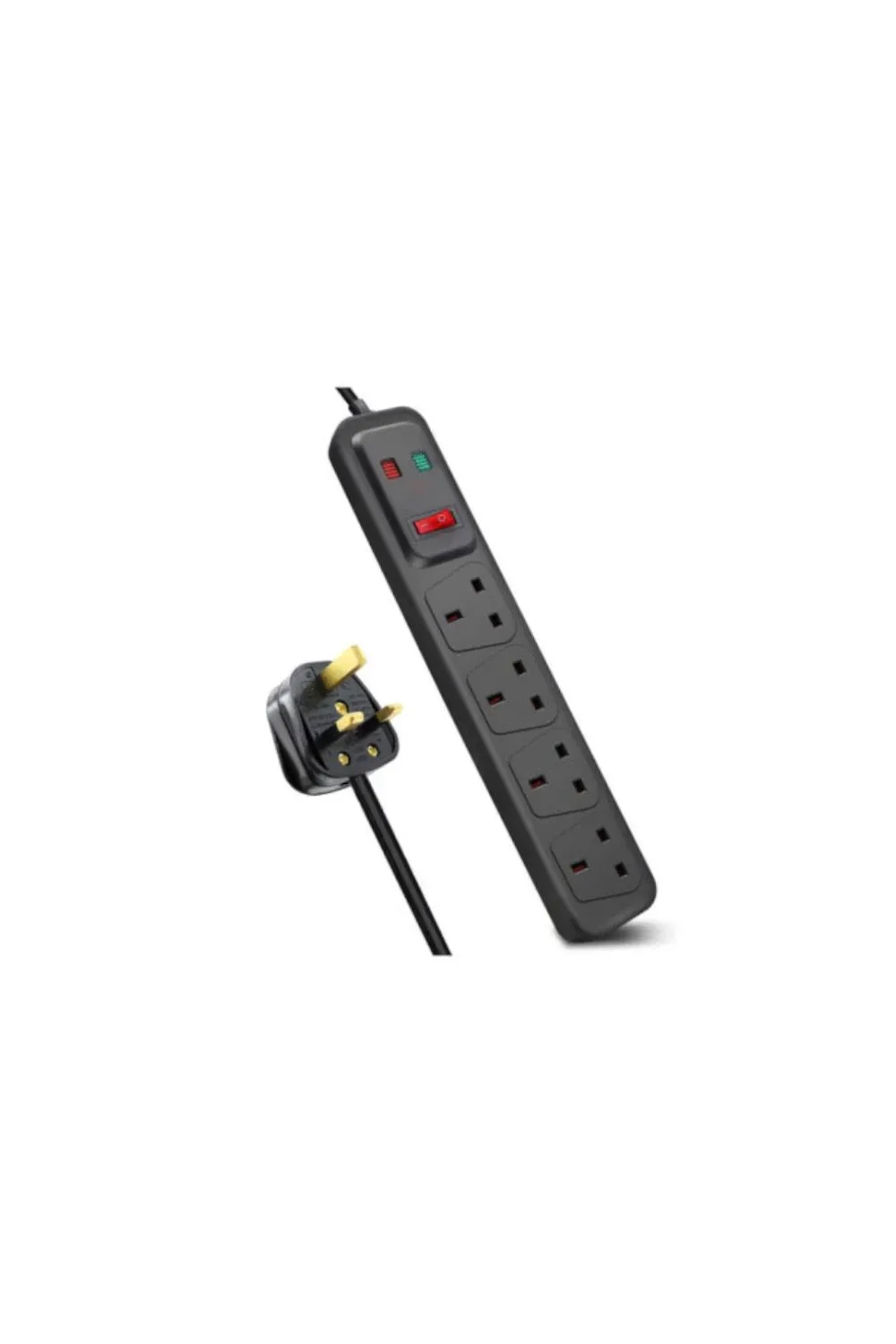 4-Outlet 2M Power Strip Surge Protecetd with Switch