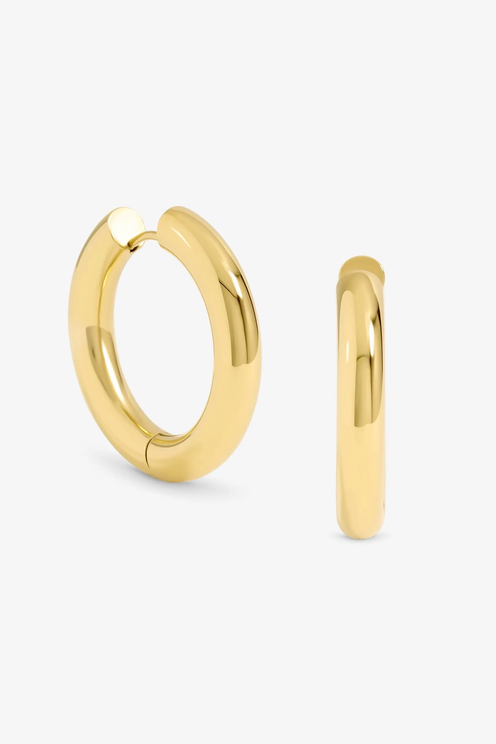 Waterproof Gold Plated Large Chubby Hoop Earrings