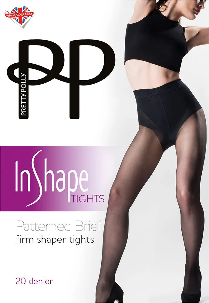 In Shape 20 Denier Patterned Brief Firm Shaper Tights - Nude